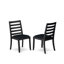 Cet ensemble de salle à manger 7 pièces comprend une table avec plateau de style jacobéen vieilli et 6 chaises empilables recouvertes de tissu de polyester noir brossé.-969945447-969945441
