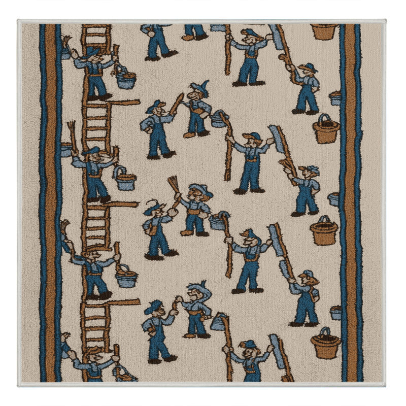 Tapis beige lavable à la machine, Carré 4 pi