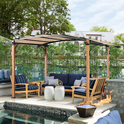 13 Ft. W x 8.5 Ft. D Steel Pergola with Canopy