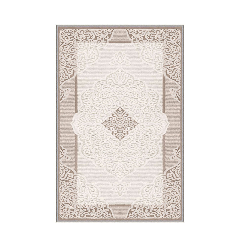 Stylish Woven Carpet, 31.5 x 47.2 inches | 100% Polyester, Pile Height: 0.04 inches, Total Height: 0.31 inches | Antibacterial, Non-Slip PVC Felt Underside | Machine Washable, Perfect for Living Room & Bedroom Decor