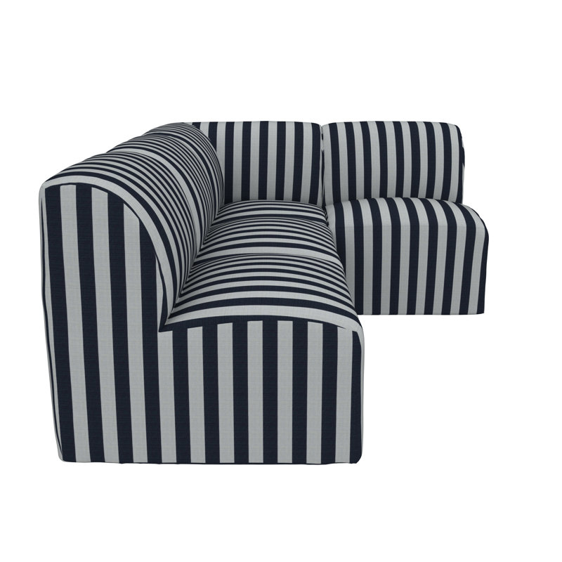 Praia Essie Sunbrella® Outdoor Sofa, Expressive Mist Striped Sunbrella®