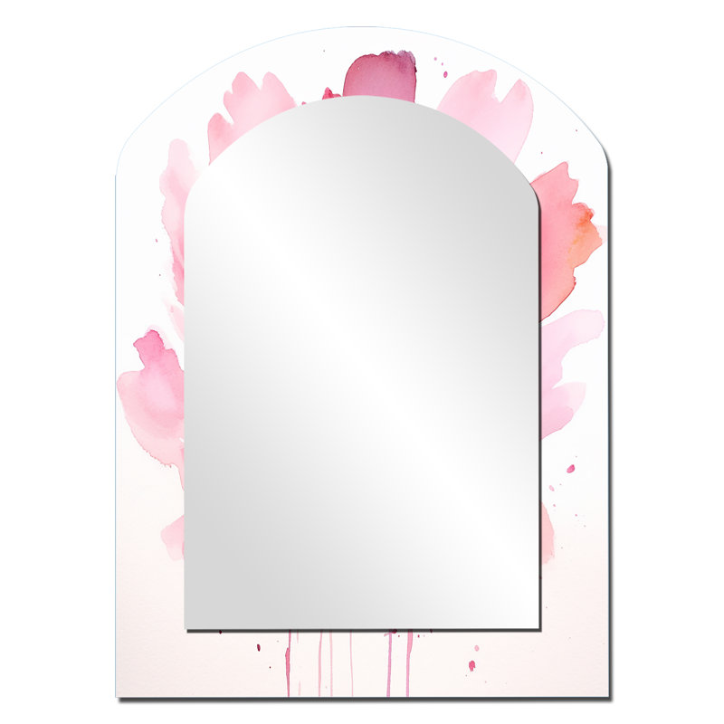 Miroir mural délicat rose fleur d'hibiscus, 34 po x 25 po