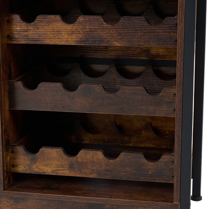 Wine Bottle & Glass Rack, Dark Brown