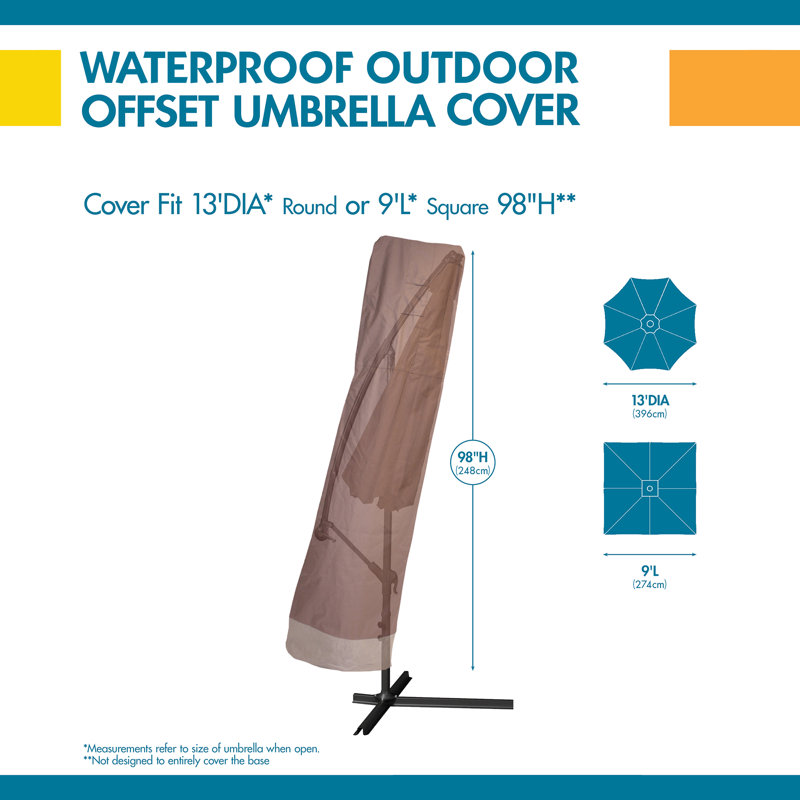 Steve Outdoor Patio Umbrella Cover, 101" H x 34" W x 34" D, Mocha Cappuccino