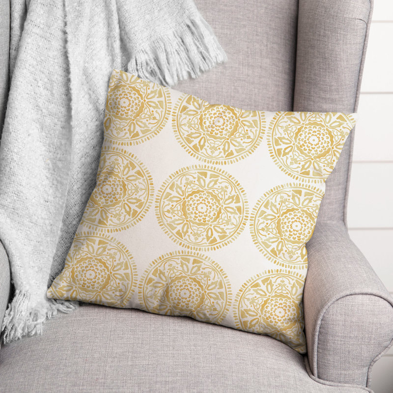 Housse et insert de coussin extérieur d'extérieur, Jaune clair