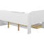 Lit plateforme simple blanc avec rangement, tête de lit, 2 tiroirs et tablettes pour le bois de la chambre
