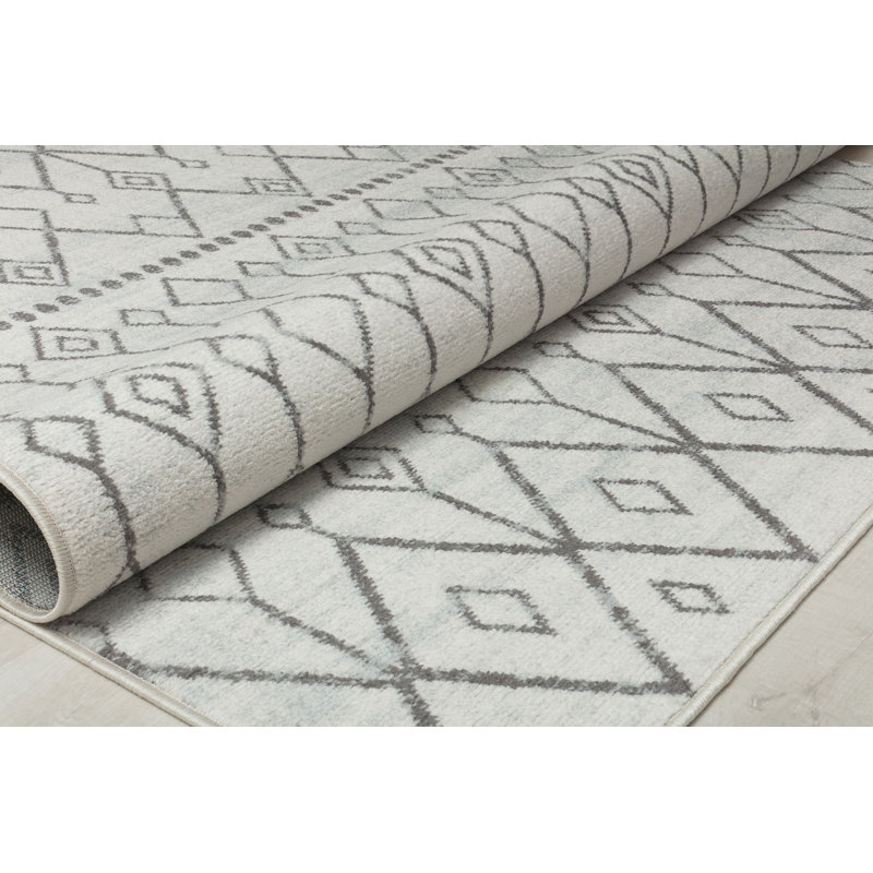 Tapis blanc en lin Ildiko Knox, Rectangle 5 pi x 7 pi