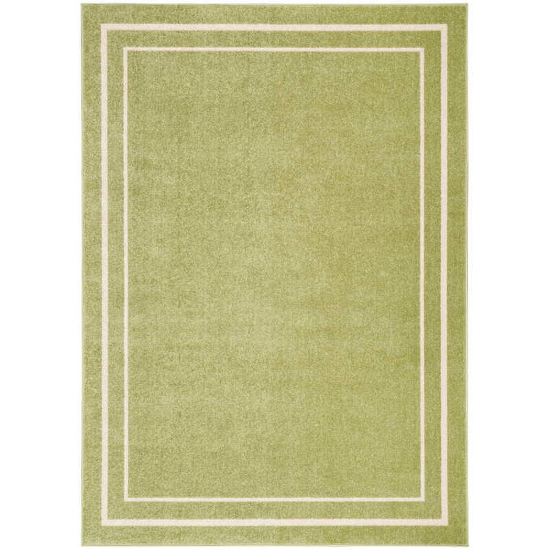 Nourison Essentials Green Ivory Indoor/Outdoor Area Rug, Square 5'