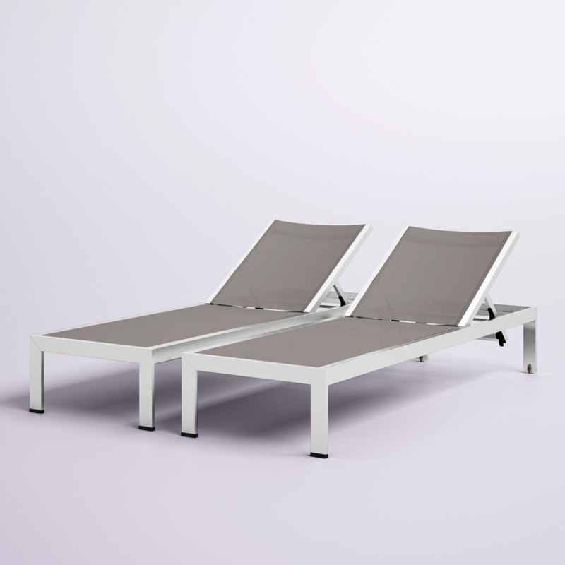 Shore Aluminum Outdoor Chaise, Gray