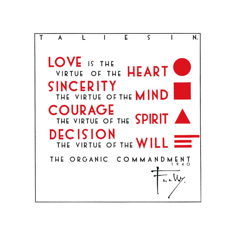 «The Organic Commandment» par Frank Lloyd Wright - Estampe numérique, H 28 po x l 22 po