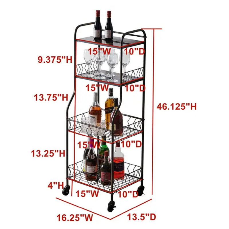 Étagère de boulanger standard en acier 14 po, Brun