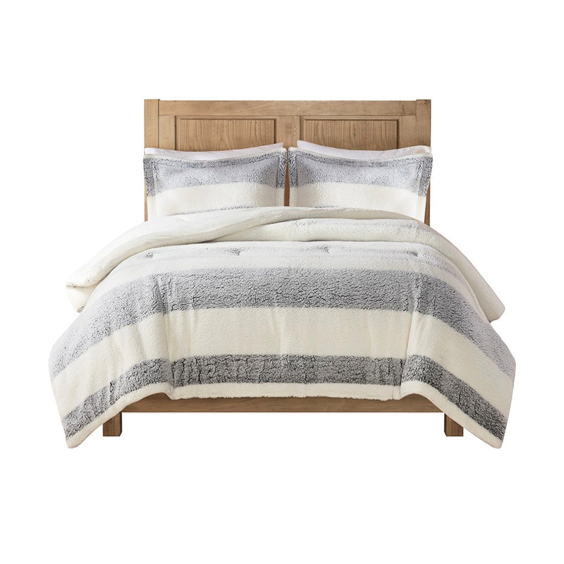 Édredon pour lit double / grand chaud et accueillant, gris / teinte, Queen Comforter + 2 Queen Pillowcases