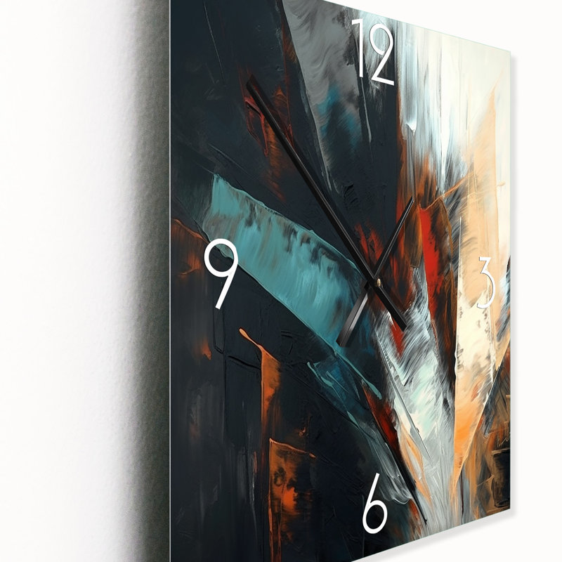 Abstract Abstract Mixed Colors II - Horloges murales minimalistes, H 32 po x l 16 po x P 1 po