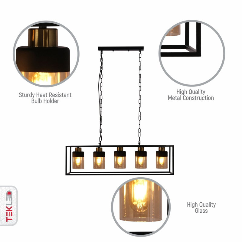 5 - Light Kitchen Island Chandelier