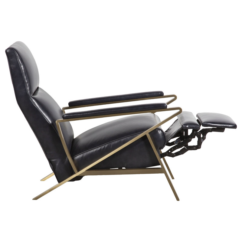 Infinity 28.25" Wide Genuine Leather Manual Standard Recliner, Brushed Brass, 1181 Pearl