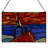 14"L Sailboat Stained Glass Window Panel
