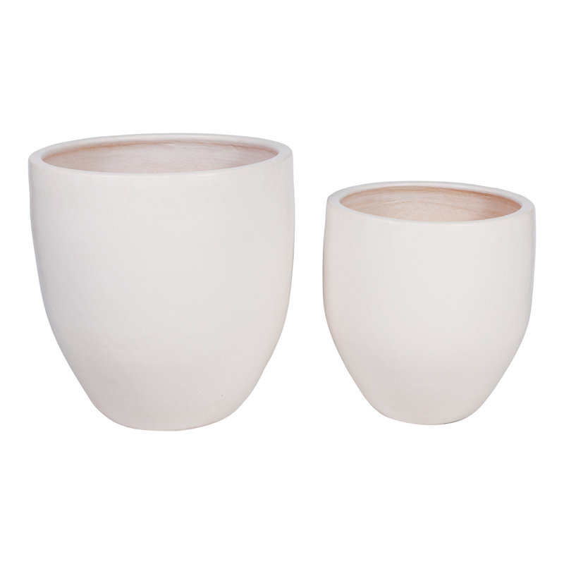 Ceramics Handmade Ceramic Planter, Linen Semi-Gloss