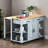 47 inch Kitchen Island with Extendable Dining Table, Rubber Wood Veneer Kitchen Table with Internal Storage Rack, Power Outlet, Kitchen island with Storage 2 Drawers 2 Cabinet-798133859