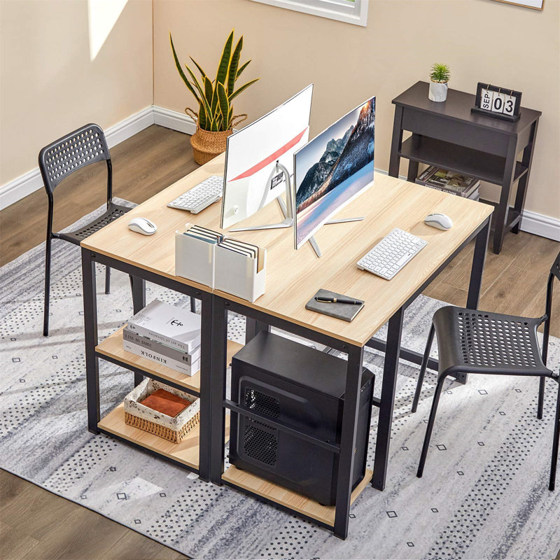 Bureau d'ordinateur Clairann, Naturel/noir