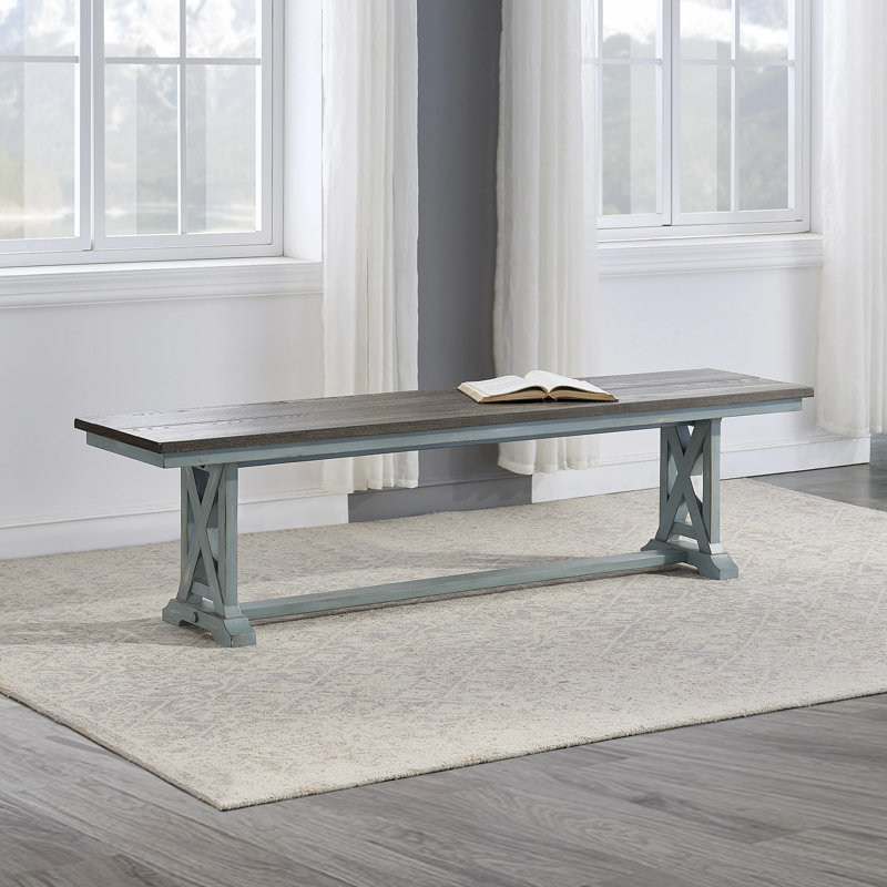 Demaj Dining Bench, Brown/Blue