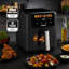 GEEPAS Vortex 5L Digital Air Fryer, 8-in-1 Family Air Fryer with LED Touchscreen, Adjustable Temperature 40–200°C, Non-Stick Basket, 30-Min Timer, Oil-Free Cooking, 1500W, 2-Year Warranty