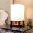 Maxwell 14 in. LED Bedside Table Lamp with Fabric Square Shade Bundle (Set of 2)-104311728-104311729