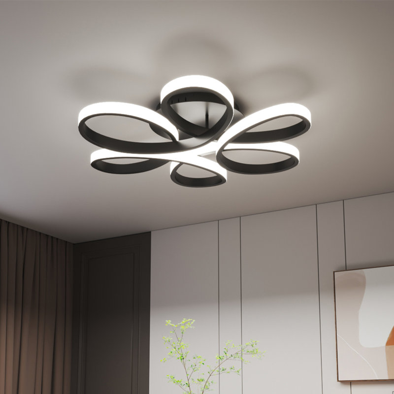 Innsbrook Modern Acrylic Light-adjusted Petal Ceiling Light 1-Light Semi Flush Mount Light, 10cm H x 58cm W x 58cm D