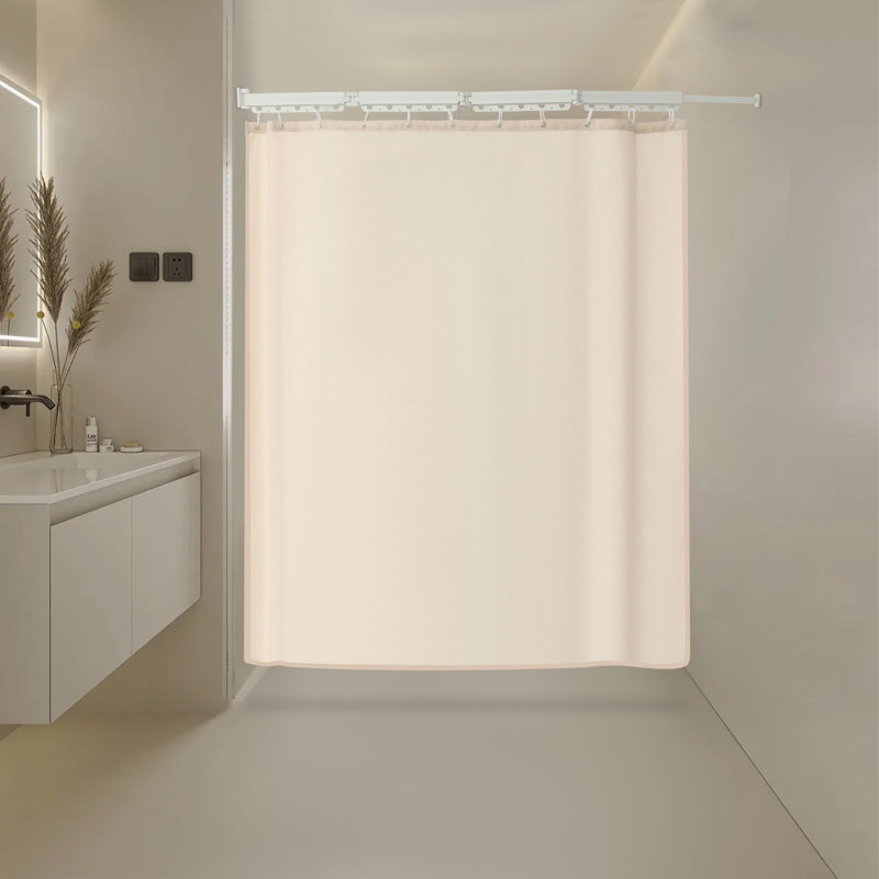Ensemble de rideau de douche mural et tringle à rideau de douche pliable moderne à 4 plis, H 70,87 po x l 59,06 po