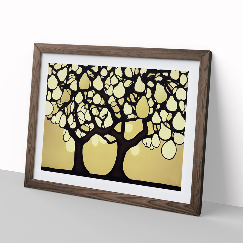 Peaceful Trees - Wall Art, 25cm H x 34cm W x 2cm D, Walnut Framed