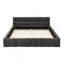 Grand cadre de lit tapissier grand avec tissu épais, lit plateforme grand format en chenille avec tête de lit et cadre. Aucun sommier tapissier requis, gris foncé-1404270133-1404270130