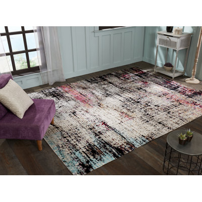 Ivoire/noir Bunn/Tapis décoratif d’intérieur/extérieur