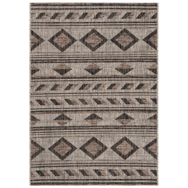 Tapis d'intérieur / extérieur à motif géométrique Amarien Performance