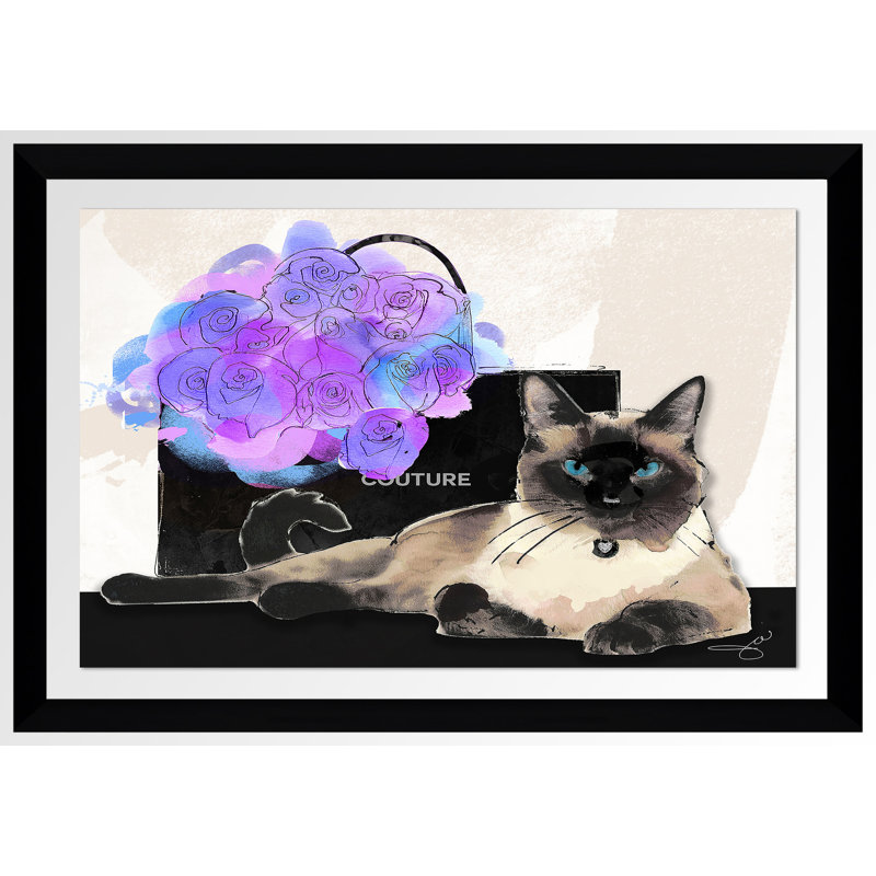 « couture kitty », reproduction encadrée, H 35,5 po x l 51,5 po x P 0,75 po