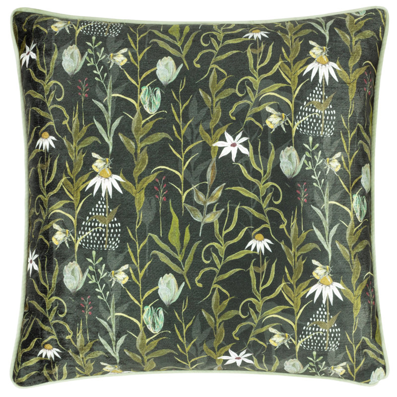 Milinocket Floral Green Square Throw Cushion