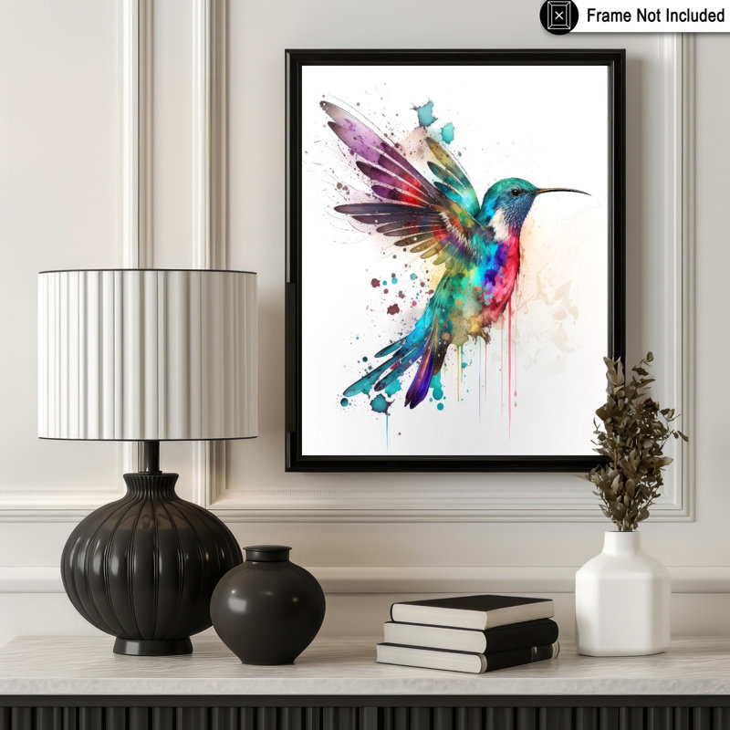Colibri néon, Sans cadre, Affiche, H 24 po x l 32 po