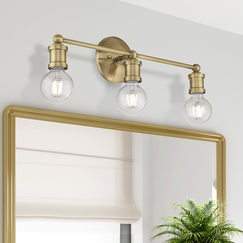 Grogan 3 - Light Dimmable Vanity Light, Antique Brass