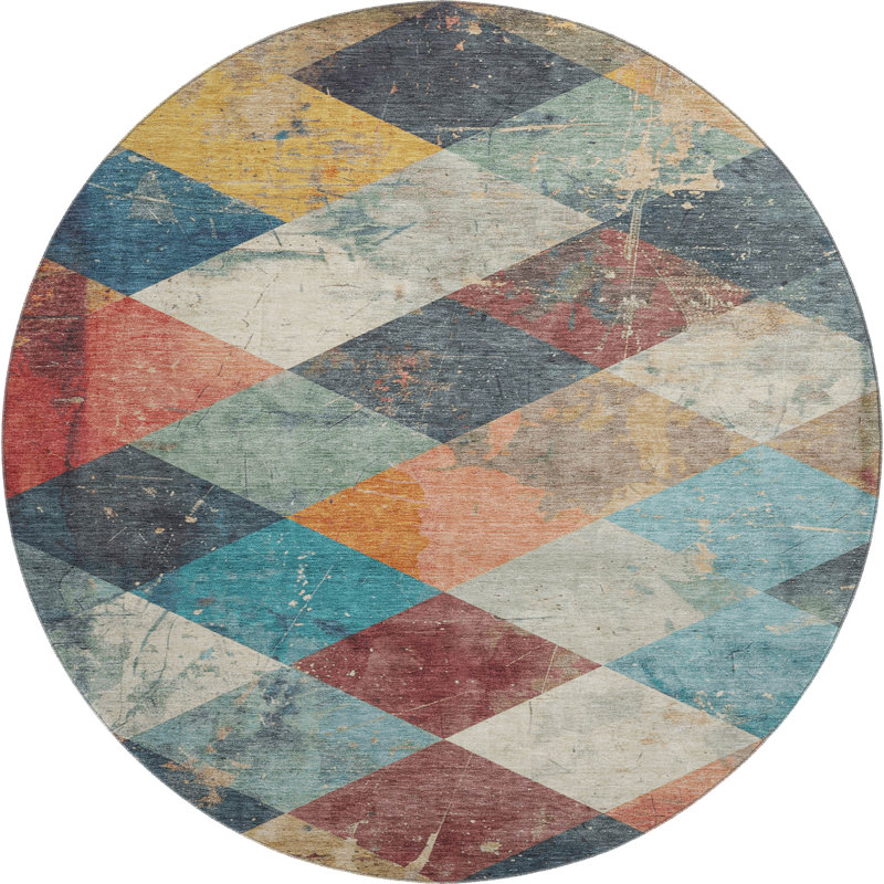 Premium Machine Washable Millbrook AMF1956 Geometric Rug, Round 8'