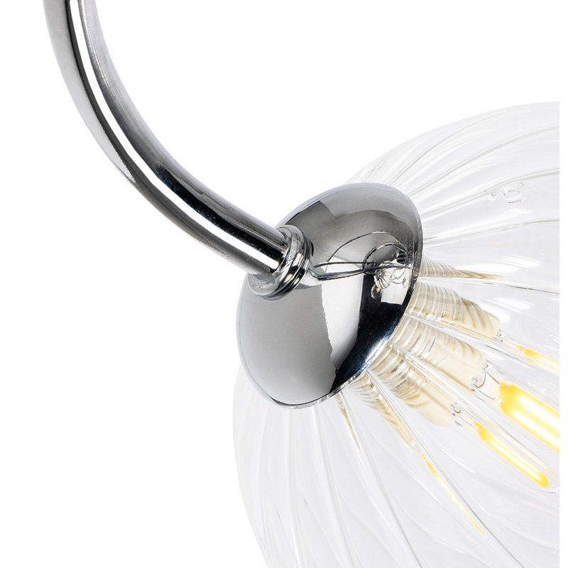Armed Sconce, Chrome, Clear