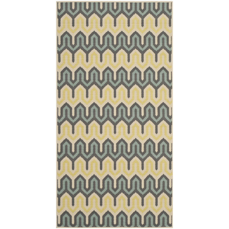Tapis vert / bleu Kelston, Rectangle 2 pi 7 po x 5 pi