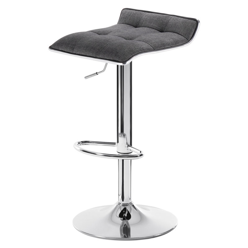 Padula Upholstered Counter Stool with Metal Frame, Dark Grey