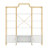 4-Tier Bookcase Modern Open Bookshelf, Display Shelf Storage Organizer With Storage Cabinets & Back X Bar Gold Frame