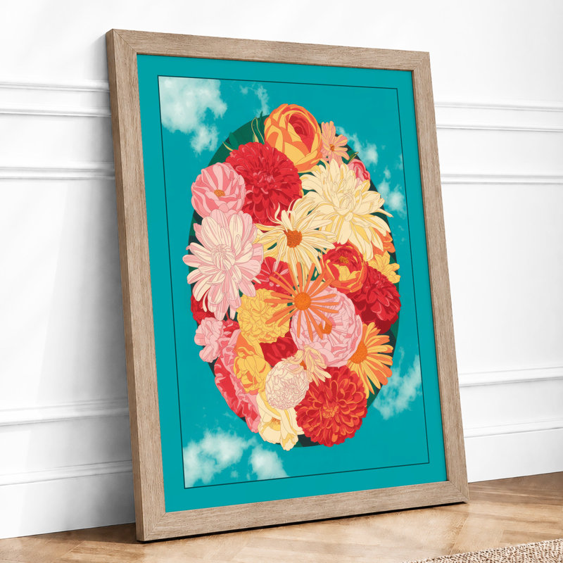 Springtime Bouquet Botanical - Framed Print, Oak, A3 - 42.0 x 29.7 cm