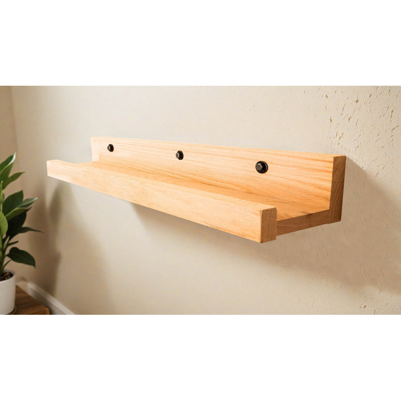 Petite tablette rayonnée en chêne massif 3 pièces Rayne, 4.75" H x 52" W x 4" D