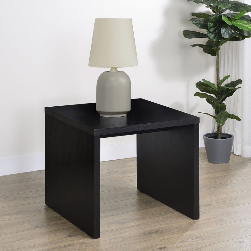 Square Engineered Wood End Table In Black