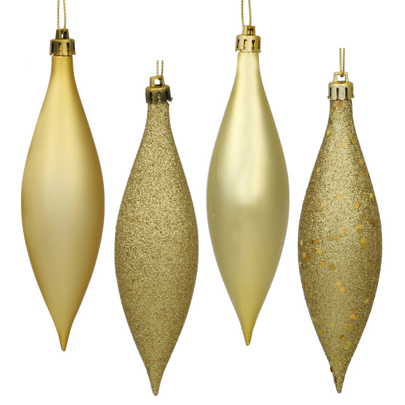 Four-Finish No Pattern Finial Ornament, 5.5 " H x 2 " W x 2 " D, Gold