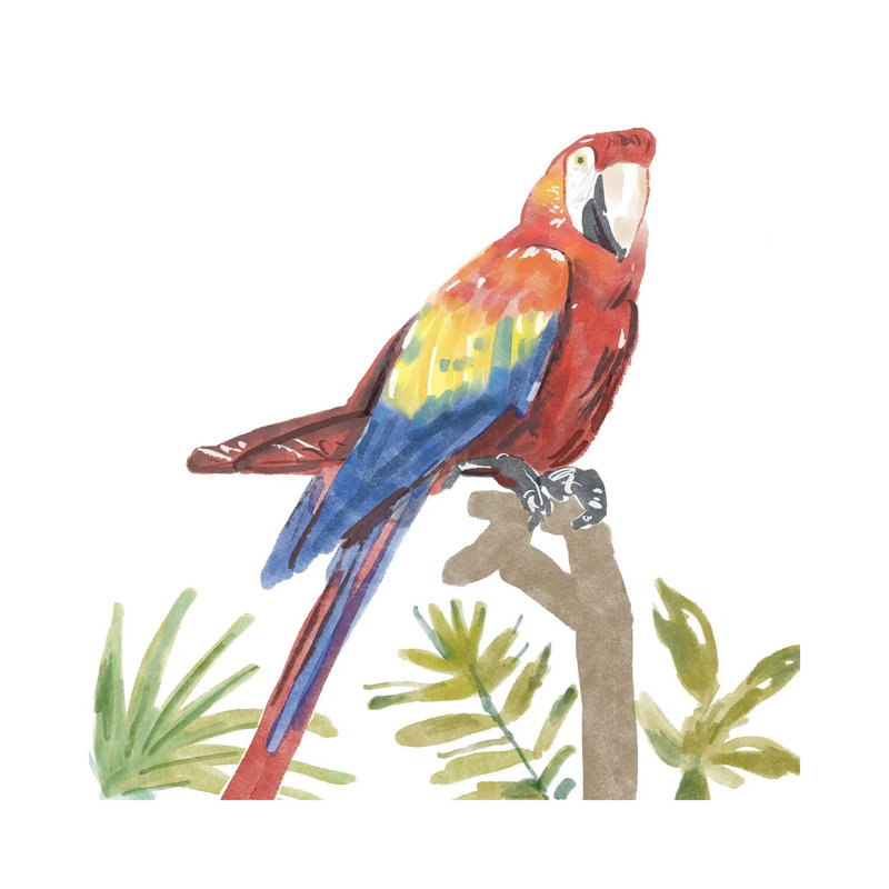 Tropical Parrot by Bannarot - Wrapped Canvas Gallery-Wrapped Canvas Giclée, 66.04 cm H x 66.04 cm W x 1.91 cm D