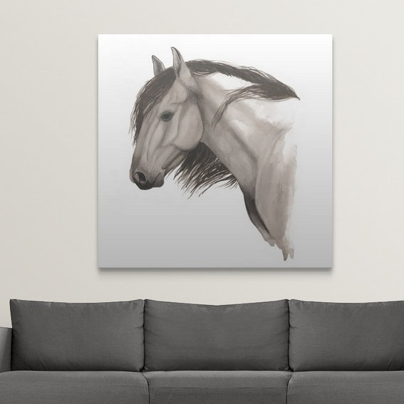 « ii », reproduction d’art dépilée Wild Horse, H 35 po x l 35 po x P 1,5 po, Toile