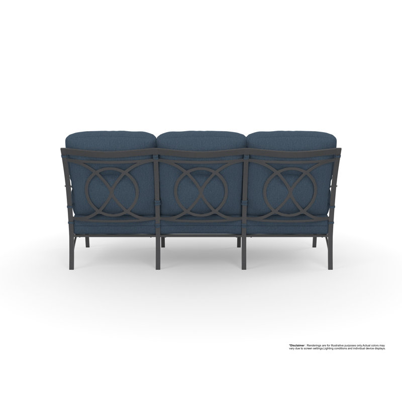 Pasadera Outdoor 3 - Seat Patio Sofa, Play Jungle, Carbon Black