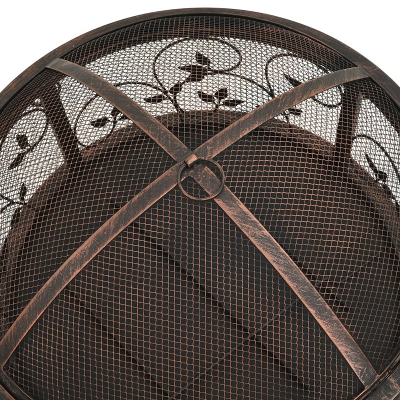 Gleeson Rustic Fire Pit with Poker 67.5 cm XXL Steel
