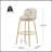 Indoor Metal Upholstered Barstool, Gold Finished Frame And Beige Upholstery, Set Of 2-1275240403